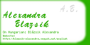 alexandra blazsik business card